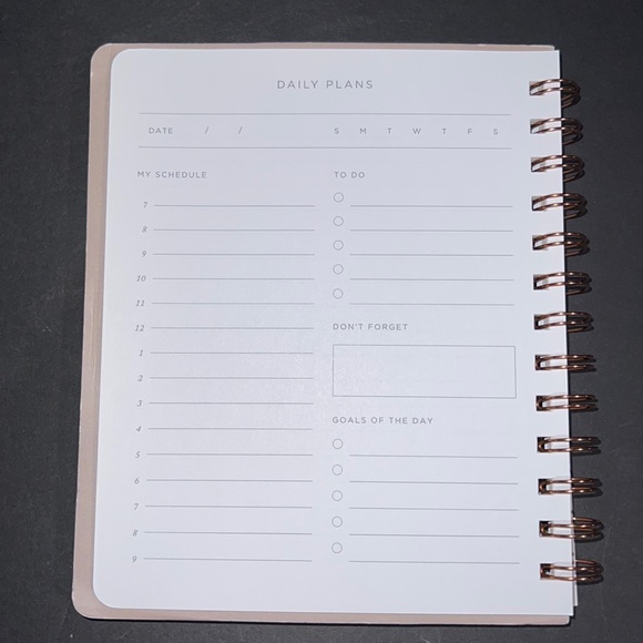 moon phase: rose gold on vegan leather NON-dated daily planner-spiral bound-NWT - Picture 5 of 10